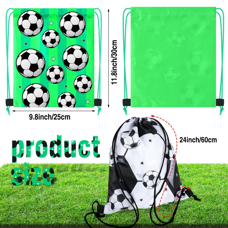 Shappy 16 Pcs Soccer Drawstring Bag Football Party Favor Backpack Sports Football Treat Bags Gift for Team Soccer Theme Birthday - Image 3