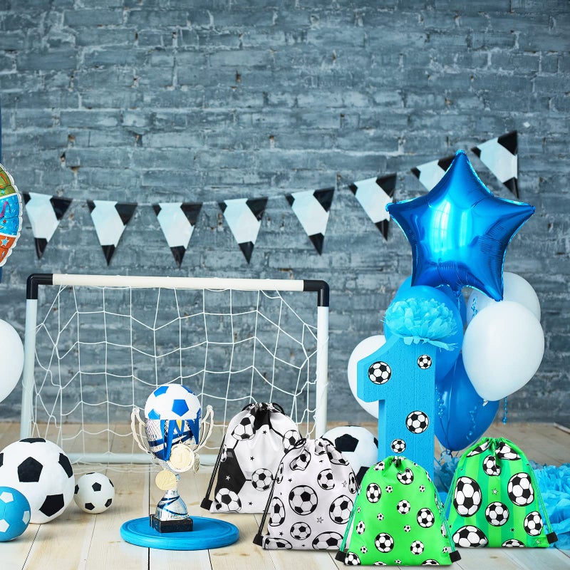 Shappy 16 Pcs Soccer Drawstring Bag Football Party Favor Backpack Sports Football Treat Bags Gift for Team Soccer Theme Birthday - Image 5