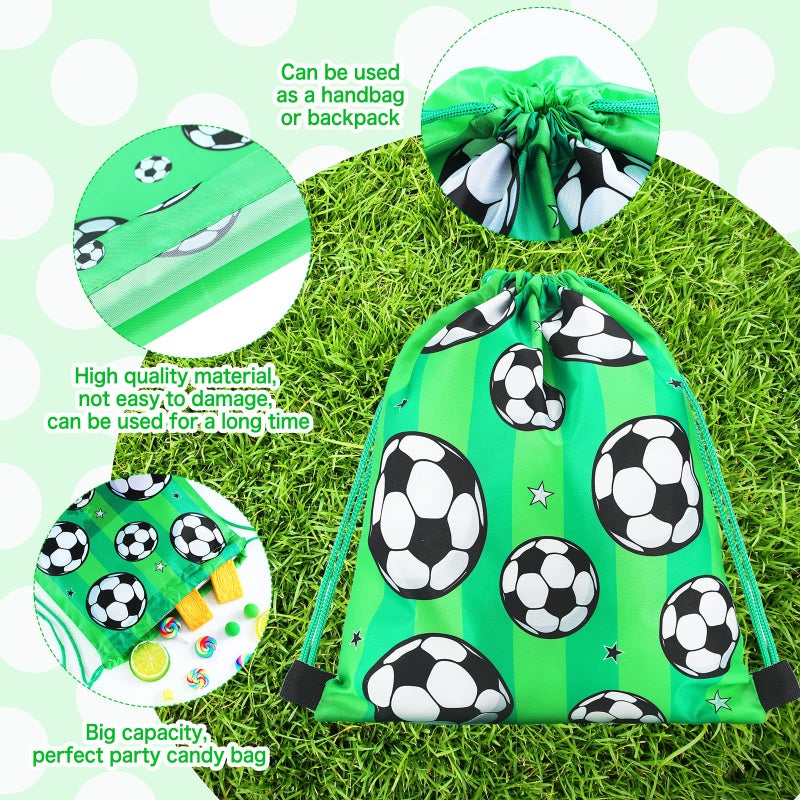 Shappy 16 Pcs Soccer Drawstring Bag Football Party Favor Backpack Sports Football Treat Bags Gift for Team Soccer Theme Birthday - Image 4