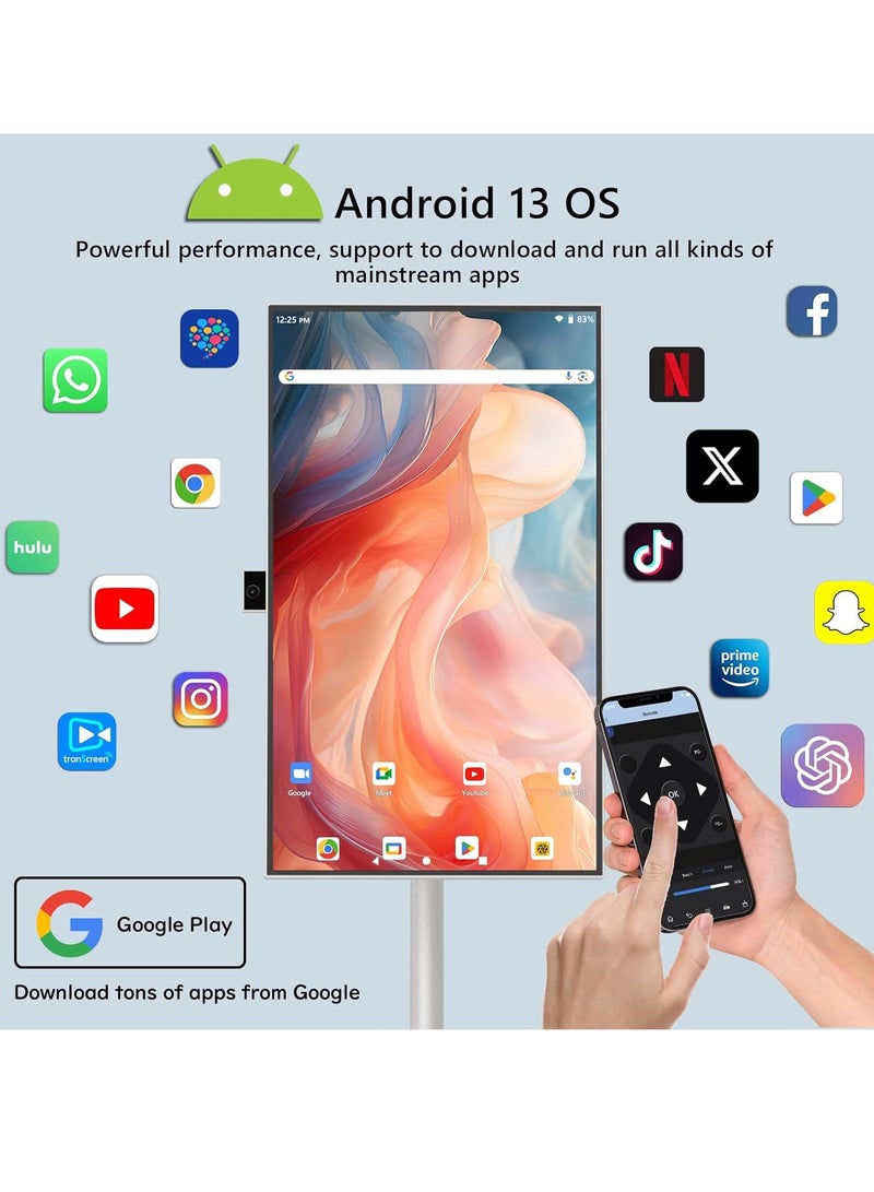 27-inch Smart Touch Screen Display with Front Camera, IPS 1920x1080, Moveable Stand, Wireless Casting, HDMI, USB and Type-C Ports  - Image 3