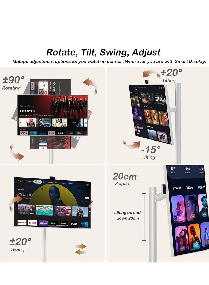 27-inch Smart Touch Screen Display with Front Camera, IPS 1920x1080, Moveable Stand, Wireless Casting, HDMI, USB and Type-C Ports  - Image 4