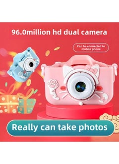 Generic Kidsren's Camera Can Take Pictures And Video Students Boys And Girls Fans Girls Small Slr Campus High-definition Digital Kidsren-Body Color:Dual Camera 9600w Cat Blue  - Image 3