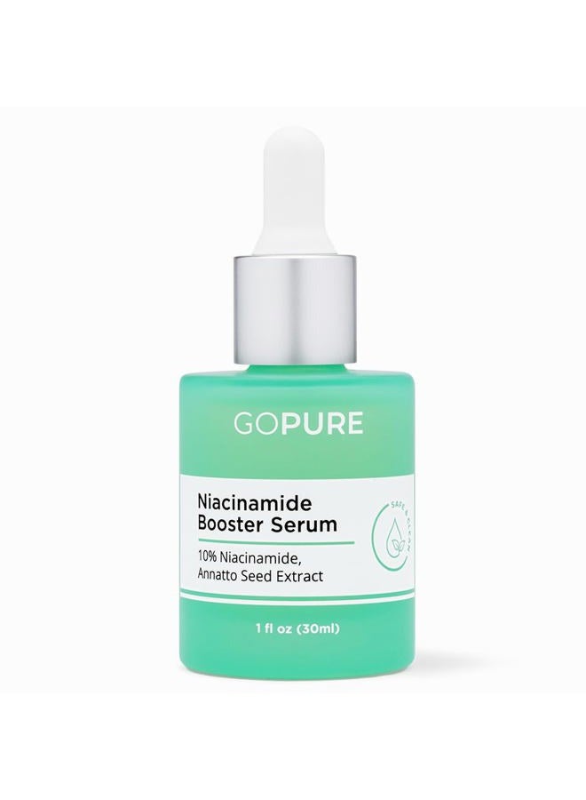 goPure 10% Niacinamide Serum Booster - Redness Reducing Skin Care, Reduces the Look of Skin Discoloration and Large Pores in Soothing Formula with Natural Extracts to Even Skin Tone - 1 fl oz - Image 1