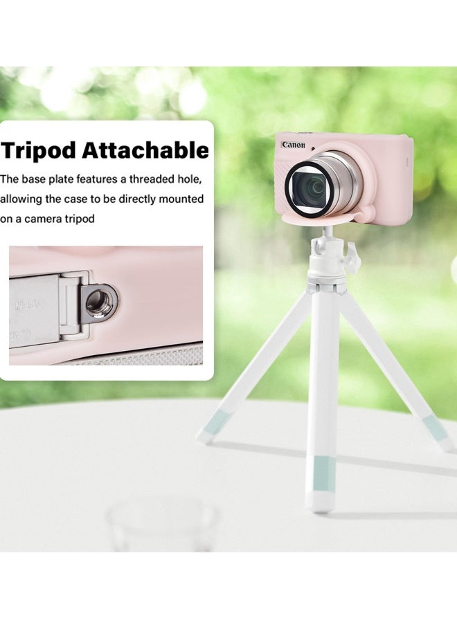 Silicone Case Compatible for Canon Powershot SX740 SX730 HS Digital Camera Soft Rubber SX740 HS Protective Sleeve with Removable Lens Cover a Tempered Glass Screen Protector Anti Slip Anti Scratch Jelly Pink - Image 5