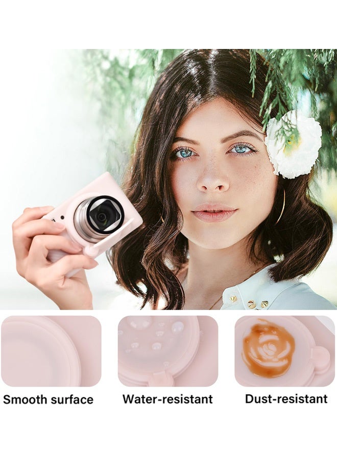 Silicone Case Compatible for Canon Powershot SX740 SX730 HS Digital Camera Soft Rubber SX740 HS Protective Sleeve with Removable Lens Cover a Tempered Glass Screen Protector Anti Slip Anti Scratch Jelly Pink - Image 2