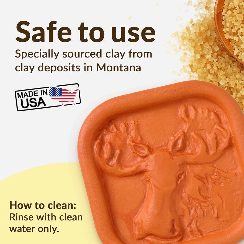 JBK Pottery Terracotta Brown Sugar Saver – Handmade Terra Cotta Sugar Keeper with Decorative Discs – Food-Safe Brown Sugar Keeper, Made in the USA - Ribbon Bear - Image 3
