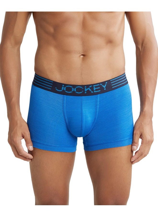 JOCKEY - Jockey Men's Microfiber Breathable Mesh Nylon Trunks with Enhanced Cooling - Designed for Workouts & All Day Wear MM05_Move Blue_L - Image 1