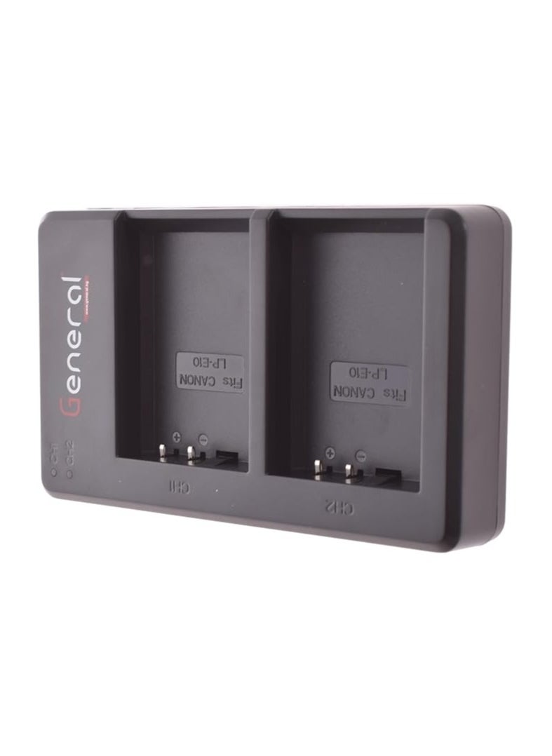 جنرال جينرال LPE10 بطارية كاميرا شاحن USB مزدوج 8.4 فولت مع كابل USB - أسود  - Image 3