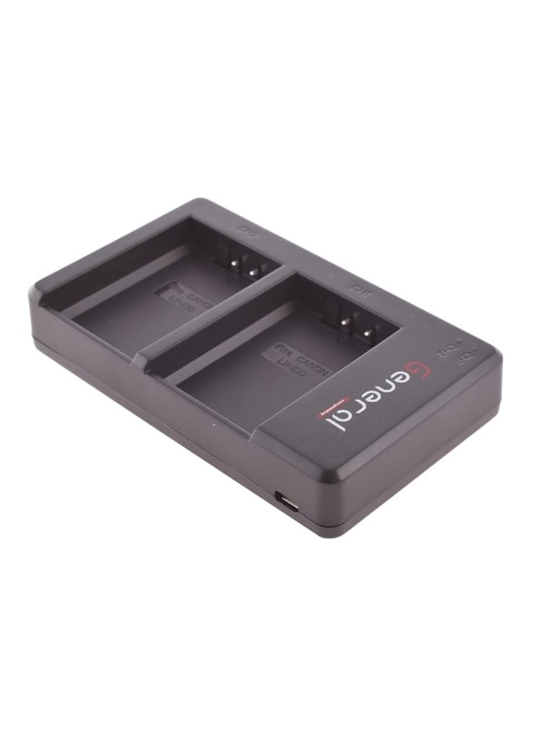 جنرال جينرال LPE10 بطارية كاميرا شاحن USB مزدوج 8.4 فولت مع كابل USB - أسود  - Image 2