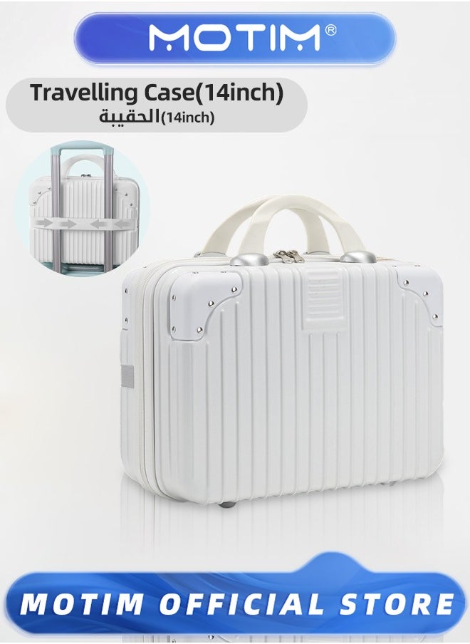 Motim - 14 inch Mini Suitcase Travel Portable Storage Bag Waterproof ABS Hard Shell Carry-On Case with Elastic Strap and Zipper to Hang on Carry-On Luggage - Image 1