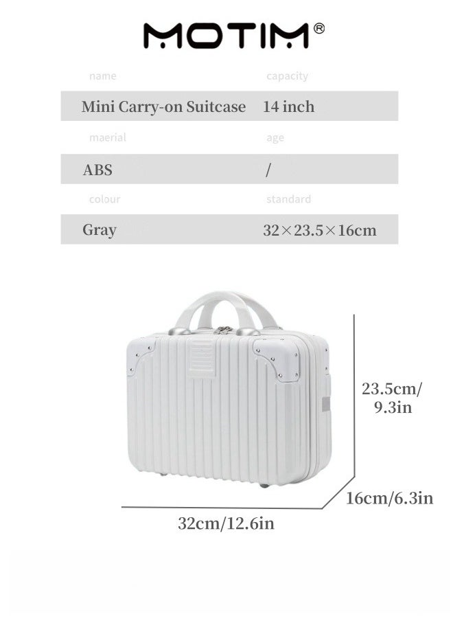 Motim - 14 inch Mini Suitcase Travel Portable Storage Bag Waterproof ABS Hard Shell Carry-On Case with Elastic Strap and Zipper to Hang on Carry-On Luggage - Image 1