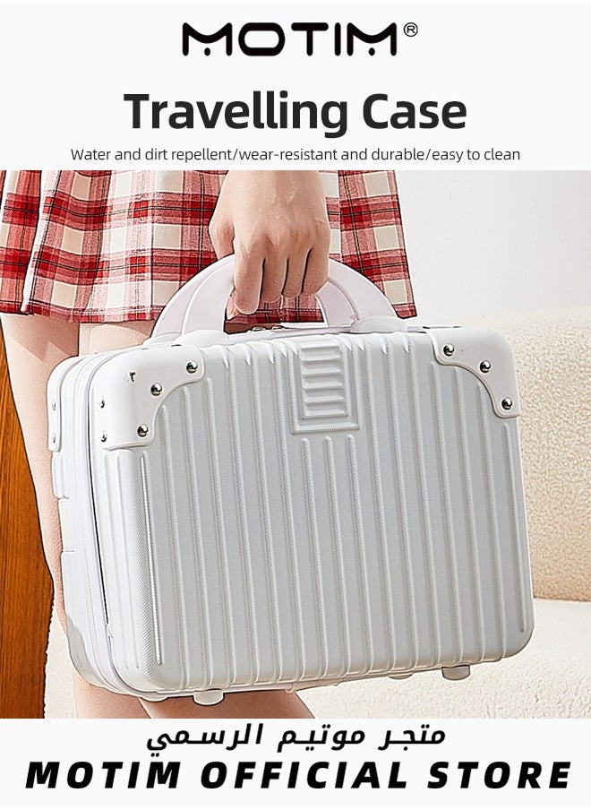 Motim - 14 inch Mini Suitcase Travel Portable Storage Bag Waterproof ABS Hard Shell Carry-On Case with Elastic Strap and Zipper to Hang on Carry-On Luggage - Image 1