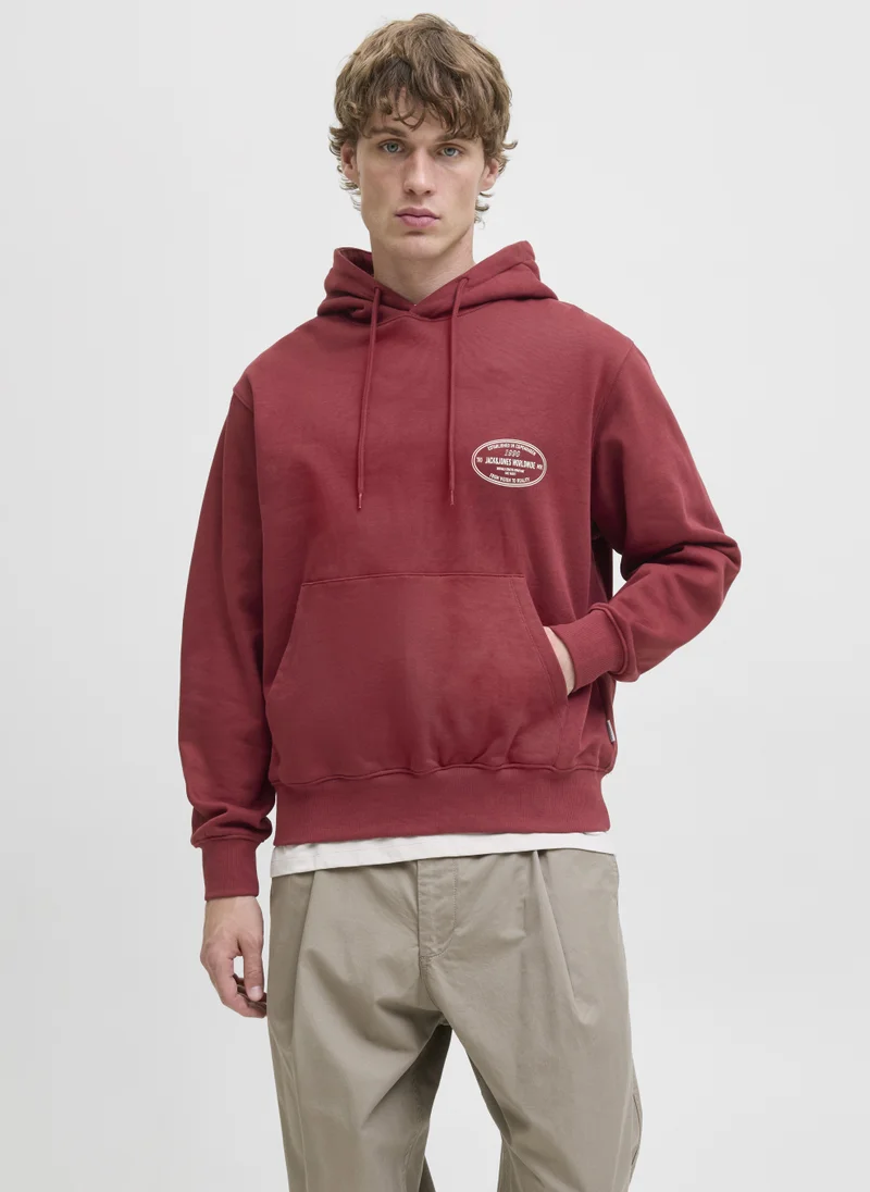 جاك اند جونز Graphic Pullover Hoodie