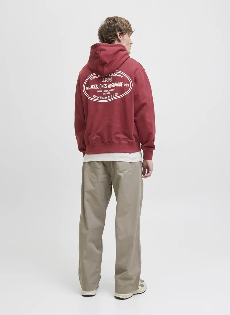 جاك اند جونز Graphic Pullover Hoodie