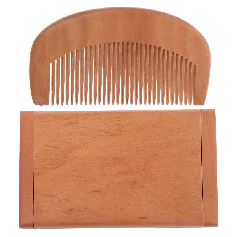 Vintage Foldable Mirror Wood Frame Mirror Pocket Wood Mirror for Purse Small Compact Makeup Mirror for Travel Handheld Mirror with Comb - Image 5