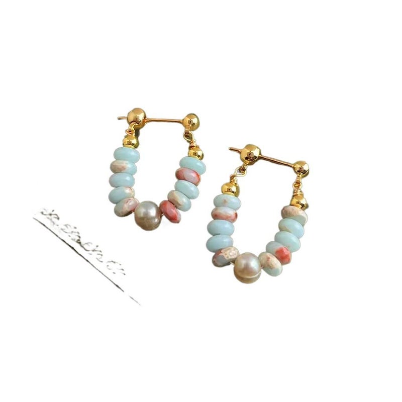 Gold Pearl Earrings with Silver Tone Finish and Lightweight Huggie Profile for Daily Wear and Elegant Styling - AuraLuxe - Image 1