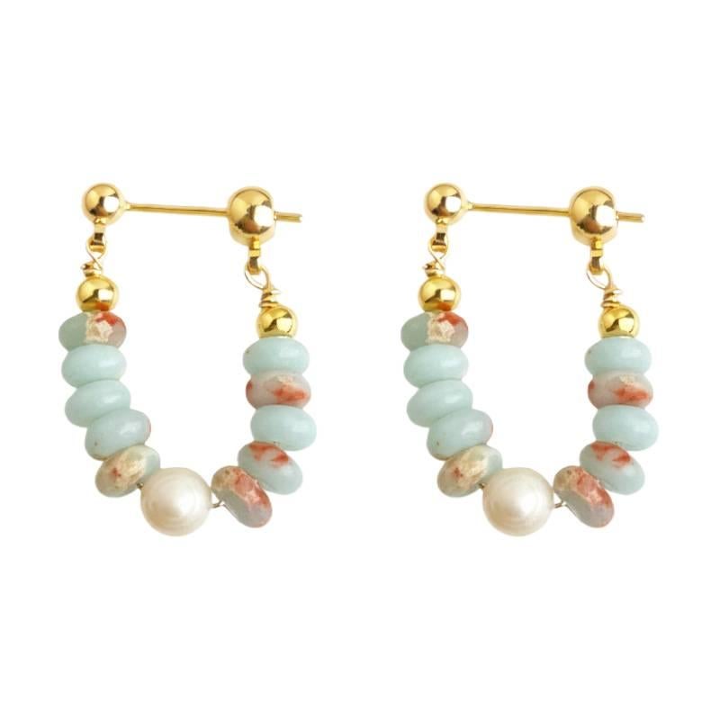 Gold Pearl Earrings with Silver Tone Finish and Lightweight Huggie Profile for Daily Wear and Elegant Styling - AuraLuxe - Image 5