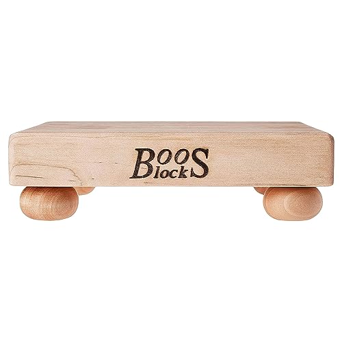 John Boos B Series Square Wooden Maple Cutting Board 9”x9” – 1.5” Thick, 3.7-lb Non-Reversible Butcher Block with Wood Bun Feet & Edge-Grain - Image 2