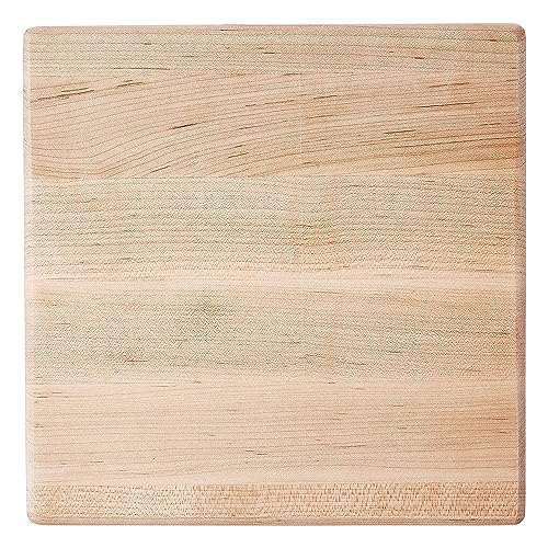 John Boos B Series Square Wooden Maple Cutting Board 9”x9” – 1.5” Thick, 3.7-lb Non-Reversible Butcher Block with Wood Bun Feet & Edge-Grain - Image 4
