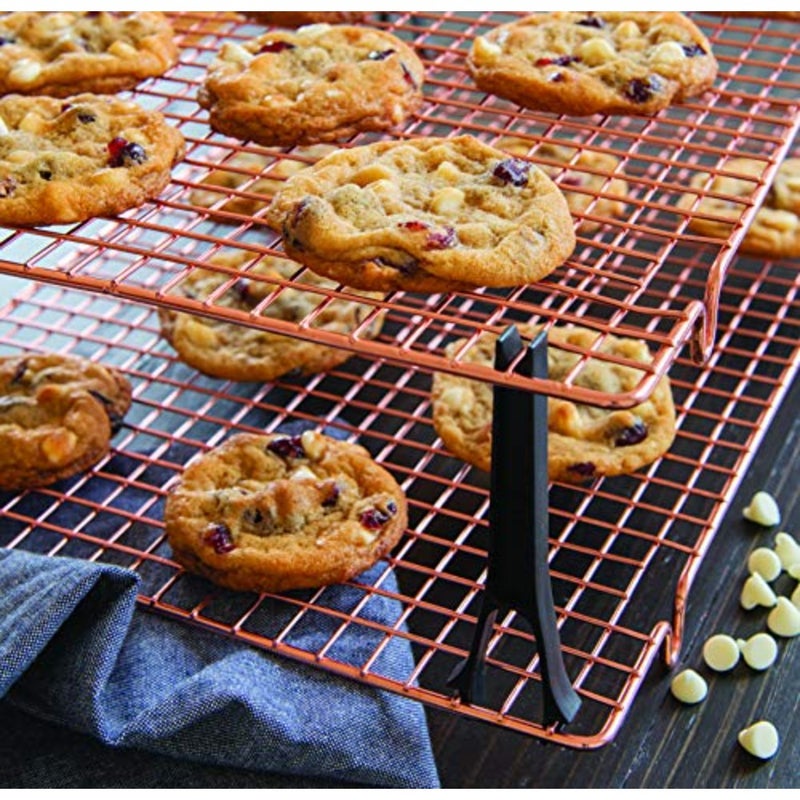 Set Of 2 Stackable Cooling Racks With 4 Snap-In Stacking Legs, 42 * 29cm, -Plated Grids, Sturdy, Stackers Snap Together For Storage, Fridge and Freezer-Friendly, 43727 - Image 2