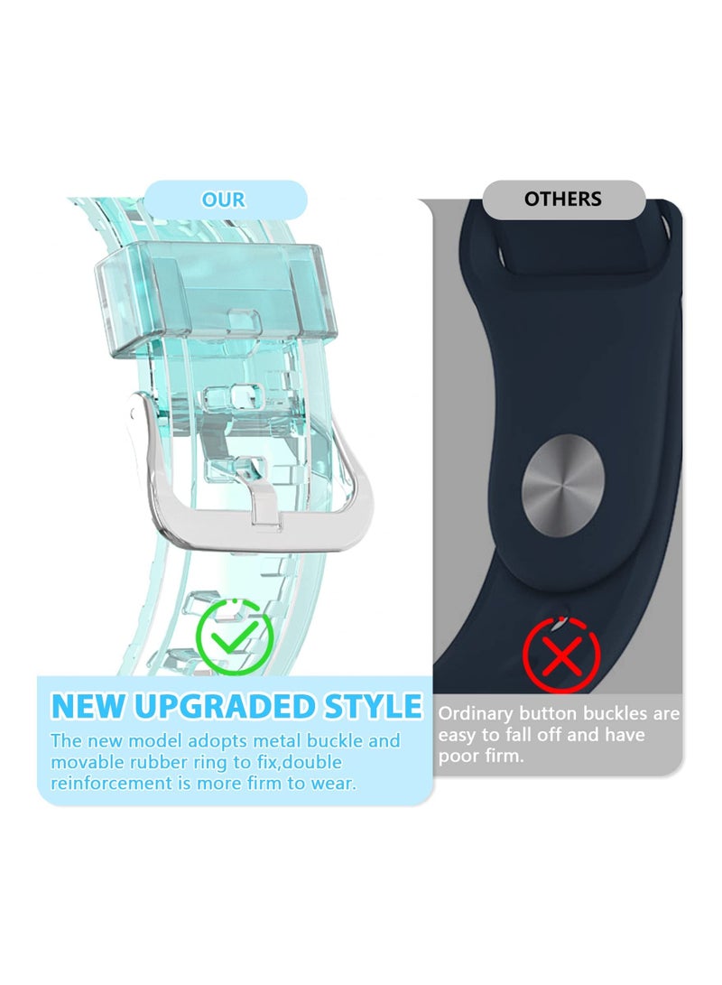 SOLARAE 2 Pack for AirTag Bracelet for Kids,TPU Watch Band Holder Compatible with Apple Air Tag, Adjustable Wristband for Airtag Accessories for Toddler Baby Children Elders (Blue+Pink) - Image 3