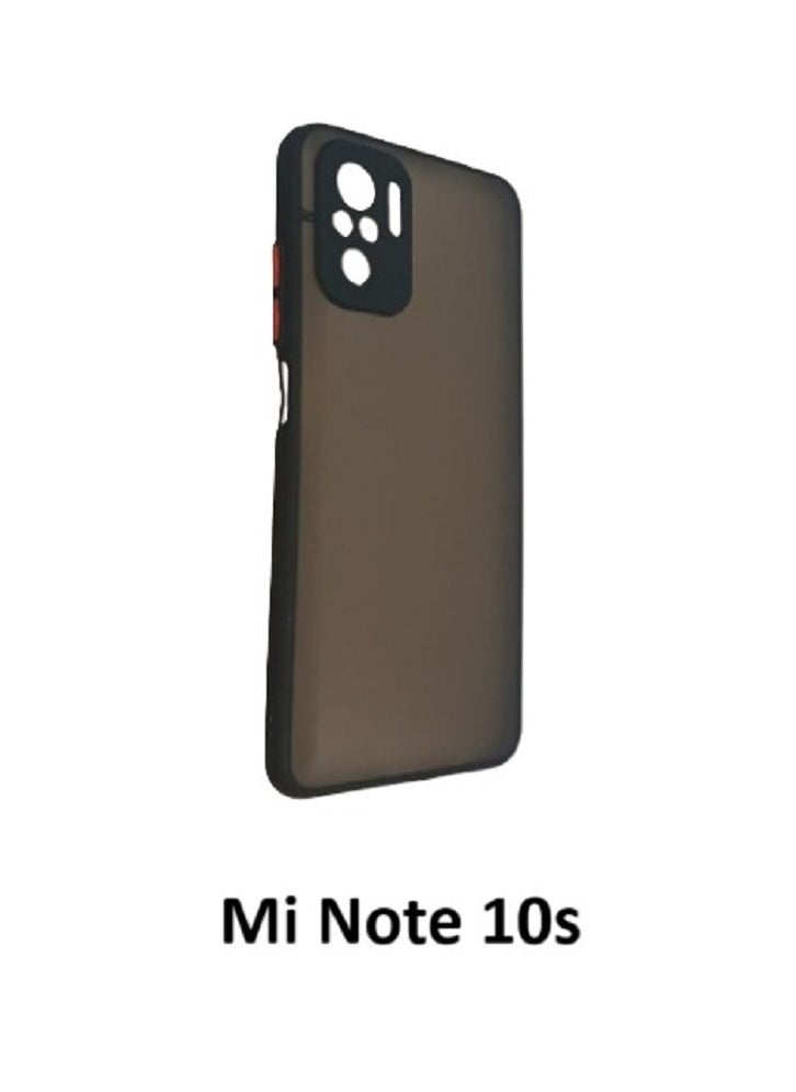 ماركة غير محددة غطاء خلفي مدخن شبه شفاف لهاتف Xiaomi Mi Note 10S باللون الأسود 