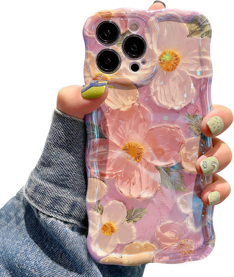 T iPhone 15 Max - Floral Oil Painting Design with Lens - Image 1