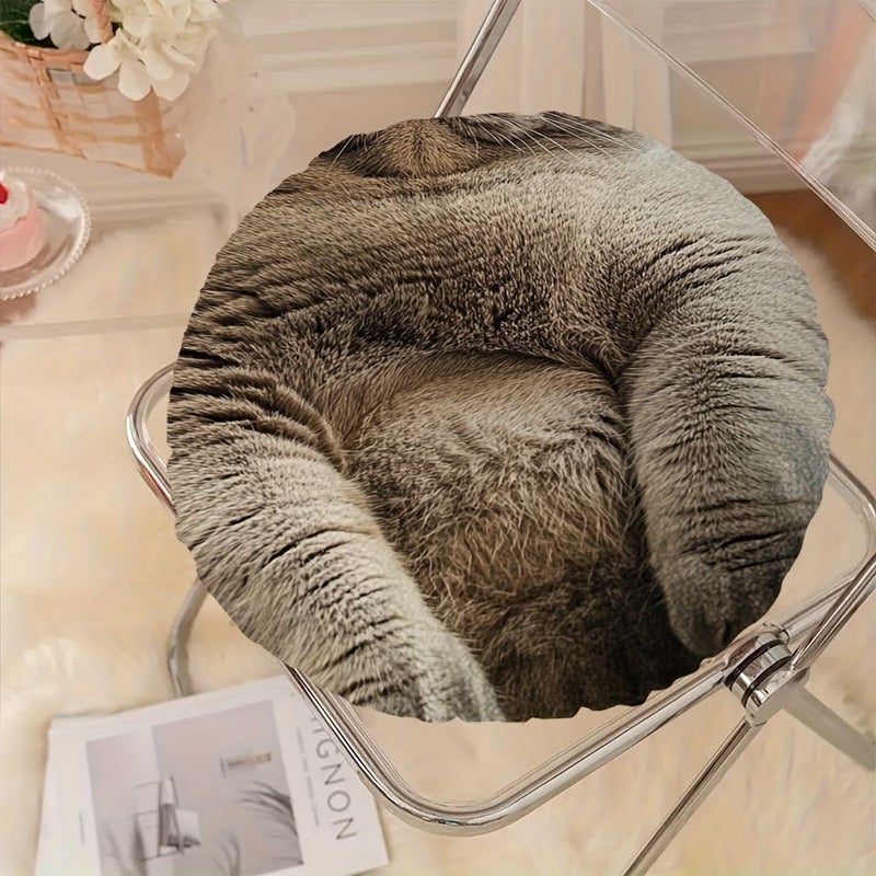 A Round Floor Pillow 18x18 Inch Featuring A Plump Cat Relaxing On A Sofa Perfect For Mothers Day Gifts Easter Home Office Decor Soft Filled Ideal For Living Rooms Bedrooms Yoga Trendy 2D Flat Print - Image 4