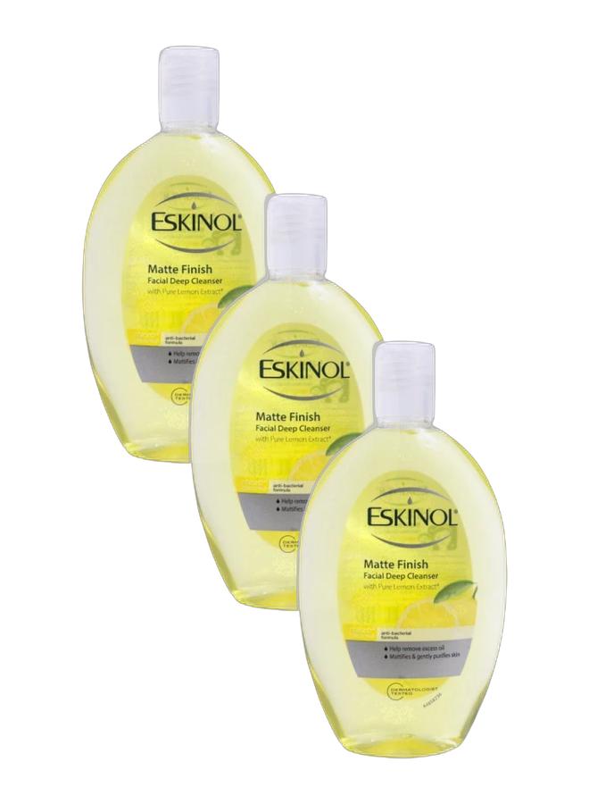 Eskinol Matte Finish Facial Deep Cleanser With Pure Lemon Extract 225ml Bundle 3 pieces - Image 1