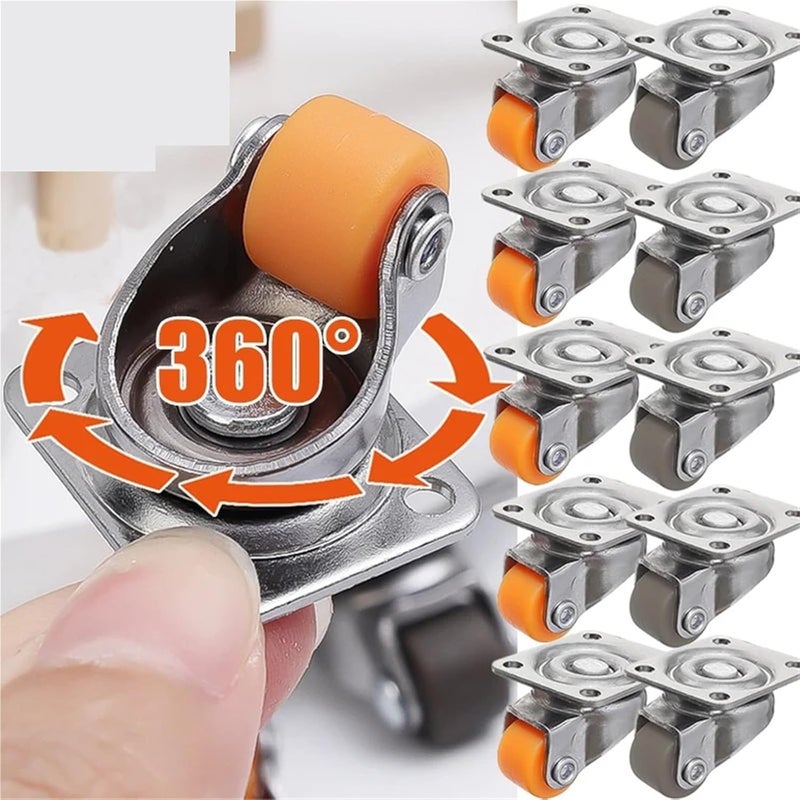 عجلات أثاث أورانج العالمية من المطاط الناعم تدور 360 درجة لصناديق تخزين القمامة - Image 3