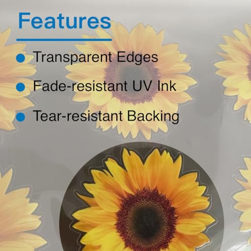 Fsforcar Sunflower Vinyl Car Sticker, Scratch Cover Yellow Flower Bumper Decal for Automotive, Motocycle, Home Decor - Image 2