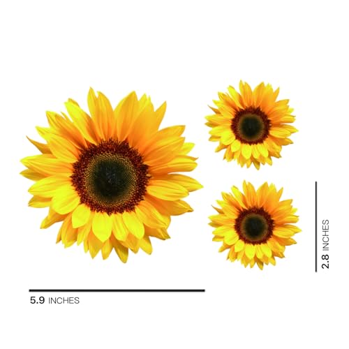 Fsforcar Sunflower Vinyl Car Sticker, Scratch Cover Yellow Flower Bumper Decal for Automotive, Motocycle, Home Decor - Image 3