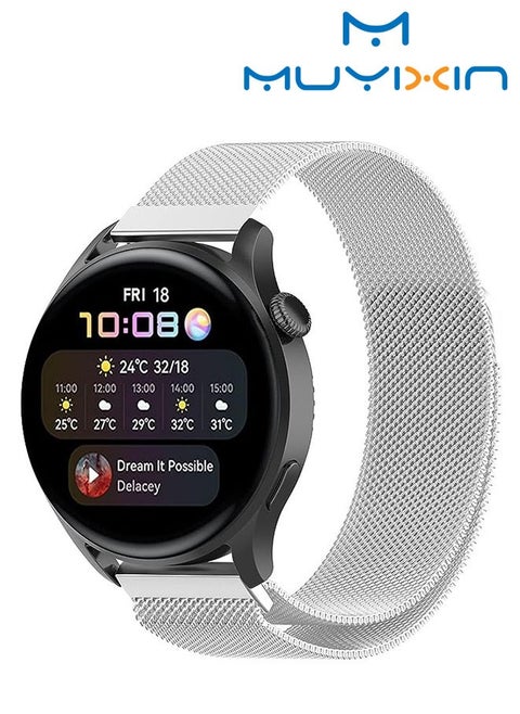 22mm Band Universal HUAWEI watch 3（46cm）(48cm）Nylon Weave Bracelet Smart Watch Metal Magnetic Loop Back Strap