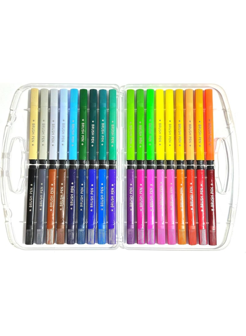 CHEN GUAN 36 Colors Watercolor Pen Set – Washable Water-Based Soft Tip Art Markers for Kids, Students & Artists | Non-Toxic Painting Pens for Drawing, Coloring, Calligraphy & Sketching | School Art Supplies Kit - Image 2