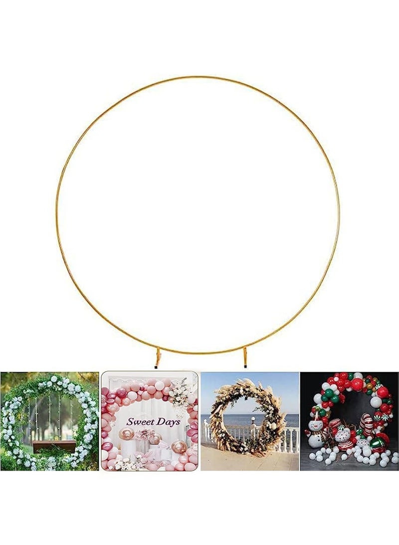 GT-Wheel Balloon Arch Round Backdrop Stand Reusable Metal Circle Frame Arch Stand for Wedding Birthday Party - Image 1