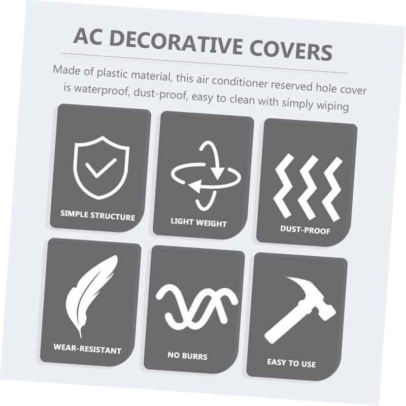 10 Pcs White Plastic Air Conditioner Wall Hole Covers Easy Installation Heat Corrosion Resistant - Image 3