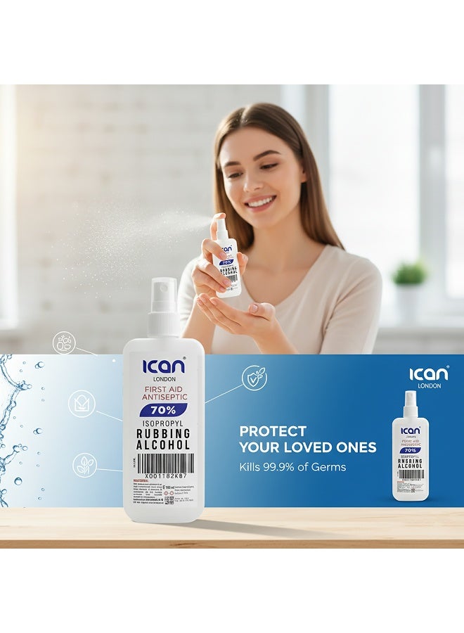 ican london isopropylrubbingalcohol 70% first aid antiseptic Disinfectant Spray 100ML - Image 3