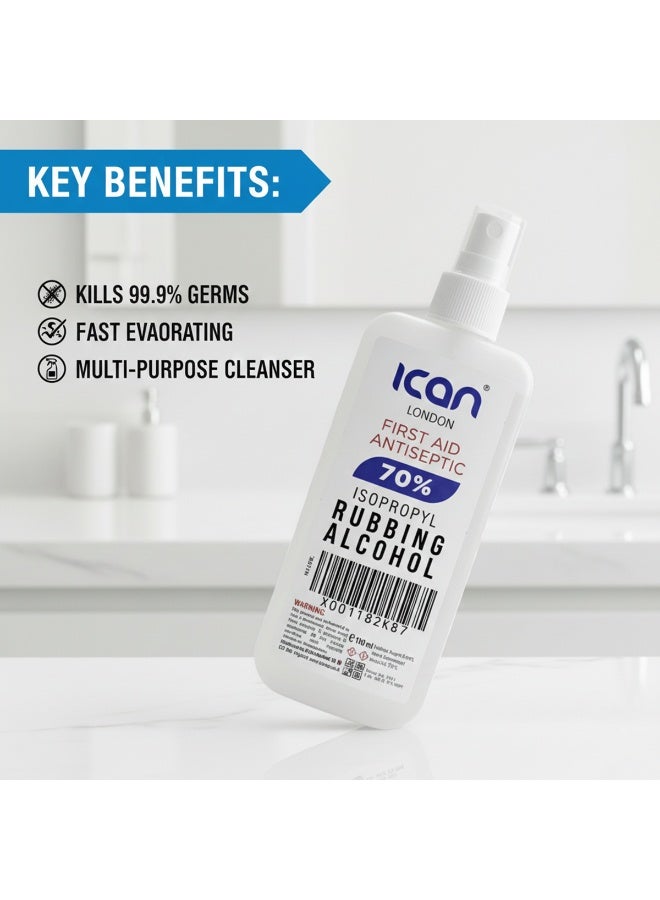 ican london isopropylrubbingalcohol 70% first aid antiseptic Disinfectant Spray 100ML - Image 4