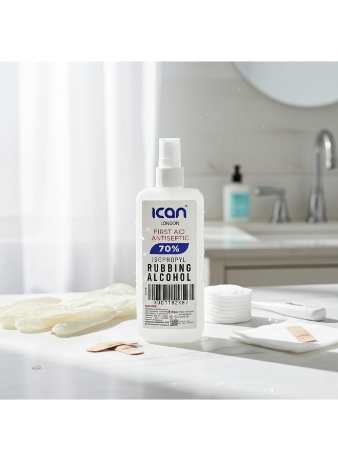 ican london isopropylrubbingalcohol 70% first aid antiseptic Disinfectant Spray 100ML - Image 2