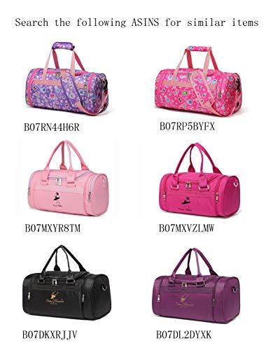 WVMKOR Small/Large Dance Duffle Bag For Girls Sport Gym Bags For Women Yoga Bag (Pink, Small) - Image 5