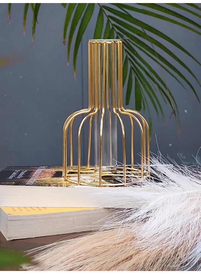 Satyam Kraft 1 Pcs Propagation Station With Metal Frame, Test Tube Glass Items Vase For Flower Pot,Gift, Home Decor, Bedroom, Office Corner, Living Room, Ganpati Decoration, Raksha Bandhan - Image 3