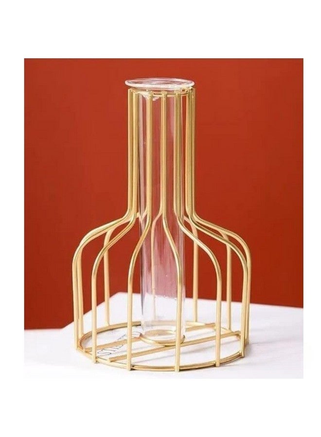 Satyam Kraft 1 Pcs Propagation Station With Metal Frame, Test Tube Glass Items Vase For Flower Pot,Gift, Home Decor, Bedroom, Office Corner, Living Room, Ganpati Decoration, Raksha Bandhan - Image 1