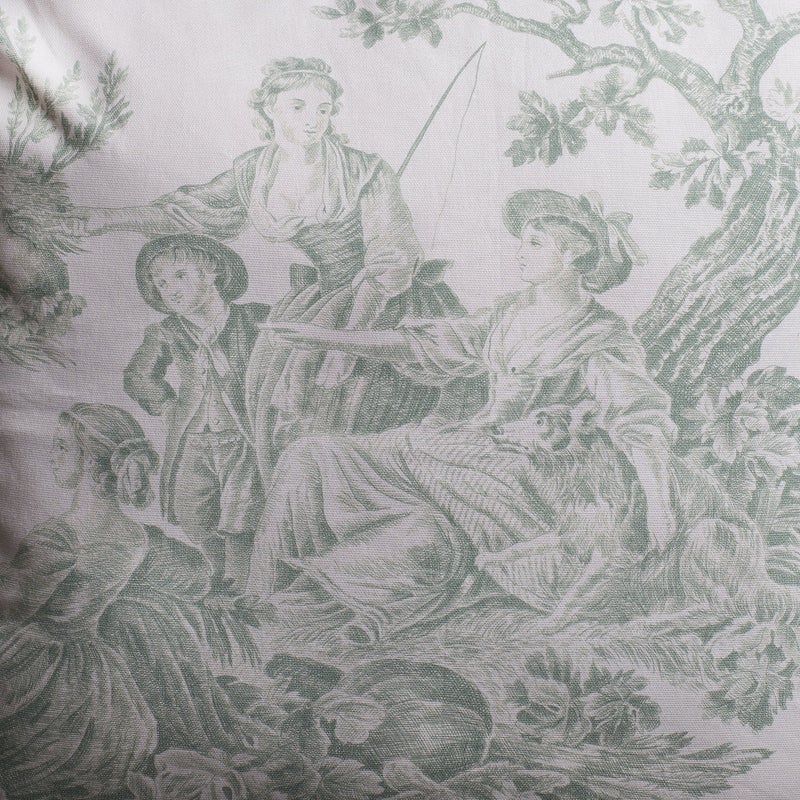 ميزون دي هيرمين Maison D 'Hermine Devinative Cushion تغطي 100 ٪ من القطن 18 بوصة × 18 بوصة غطاء وسادة قابلة للغسل مع سحاب غير مرئي لأريكة غرفة النوم الأريكة ميلر - أخضر عتيقة - ربيع/صيف - Image 5