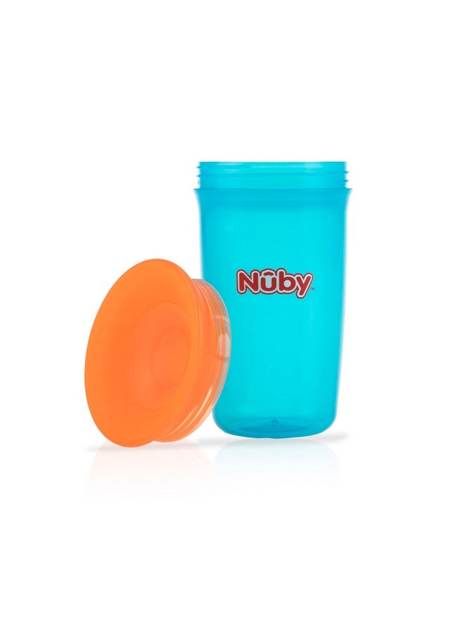 Nuby Wonder Cup with 360 Smart Edge Silicone Rim - (2-Pack) 10 oz - No-Spill Sippy Cup for Toddlers - Yellow/Blue - Image 2
