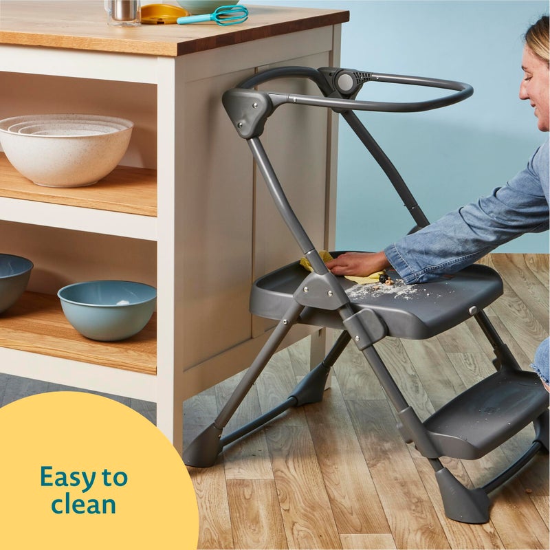 The First Years Foldable Toddler Tower and High Chair - 2-in-1 Baby High Chair and Toddler Step Stool - Adjustable Grow with Me Height - Folds Flat & Easy to Clean - Kids Stool with Non-Slip Surface - Image 5