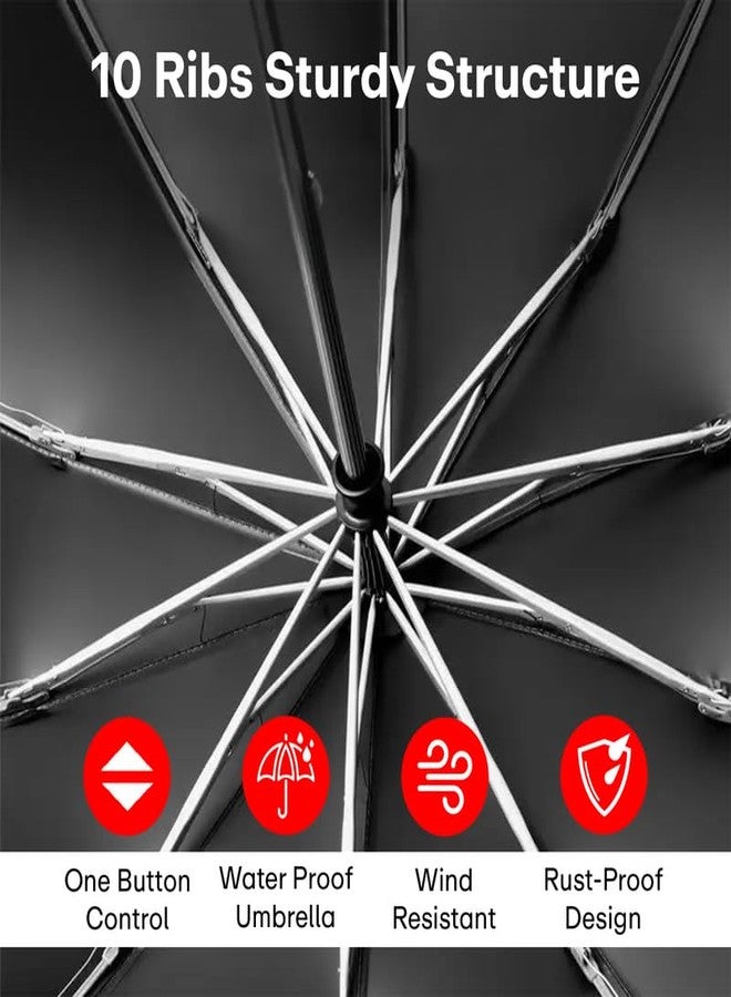 PRIME PICK مظلة سفر صغيرة الحجم من برايم بيك، مزودة بشريط عاكس، مقاومة للرياح والأشعة فوق البنفسجية، بمقبض مانع للانزلاق، خفيفة الوزن، تحجب 95% من الأشعة فوق البنفسجية، مناسبة للرجال والنساء والأطفال، مثالية للحماية من المطر والشمس، لون أخضر فاتح - Image 4