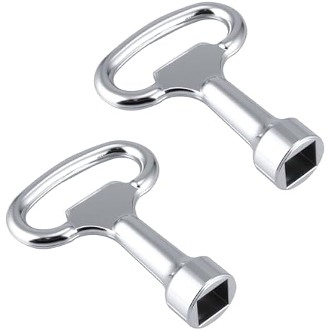 2 PIECE RADIATOR BLEED KEYS QUADRANGULAR KEY, CENTRAL HEATING AND ACCESSORIES, SUITABLE FOR TRASH BINS, LIFT, FIRE PUMPS AND MOST RADIATORS - Image 1