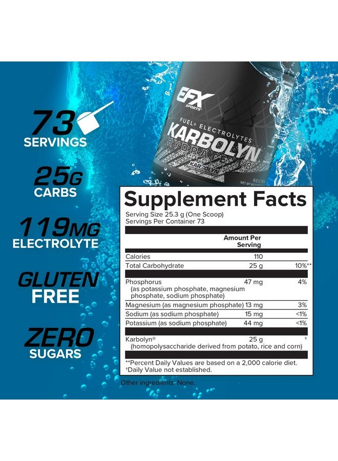 EFX Sports Karbolyn Hydrate | Carbohydrate Powder + Electrolytes | Sugar Free Sports Drink Mix | Fuel & Hydration | Stimulant Free | 66 Servings (Neutral) - Image 2