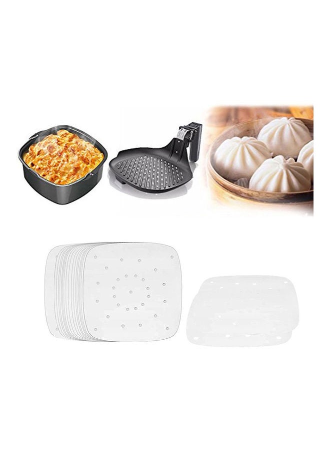 Loquat 100-Piece Perforated Square Non-Stick Air Frying Paper Beige 8inch - Image 3