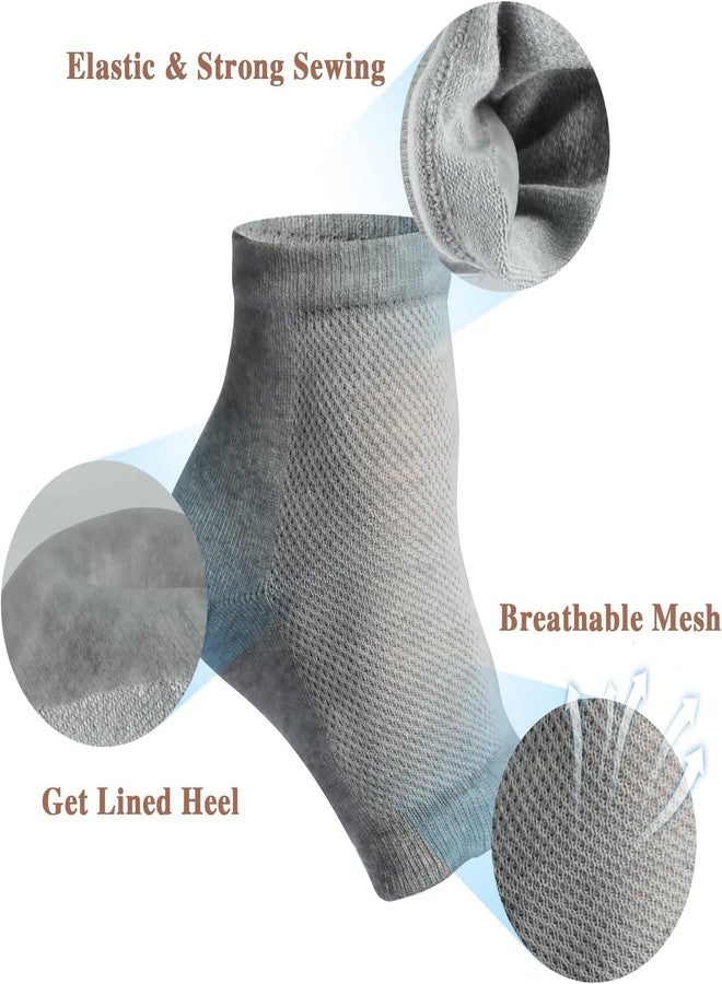CETLO Crack Cotton Foot Protector Moisturizing Socks with Spa Gel,Heel Pain Relief Silicone Gel Pad Heel Protector Socks with Spa Botanical for Men and Women Cotton Socks -Grey Colors - Image 5
